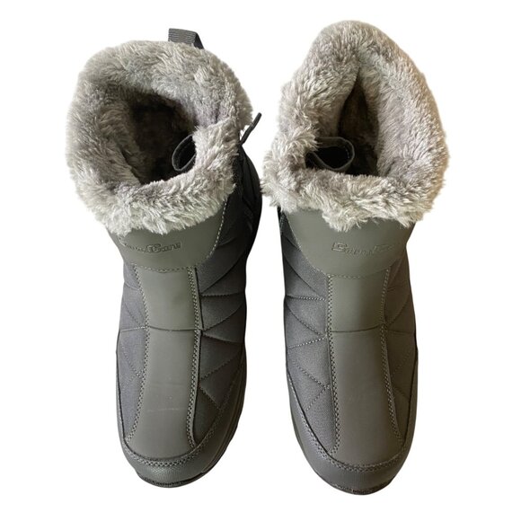 Silent Care Gray Ankle Boots Faux Fur Lining Anti Slip Lightweight Size 10 - Picture 6 of 9
